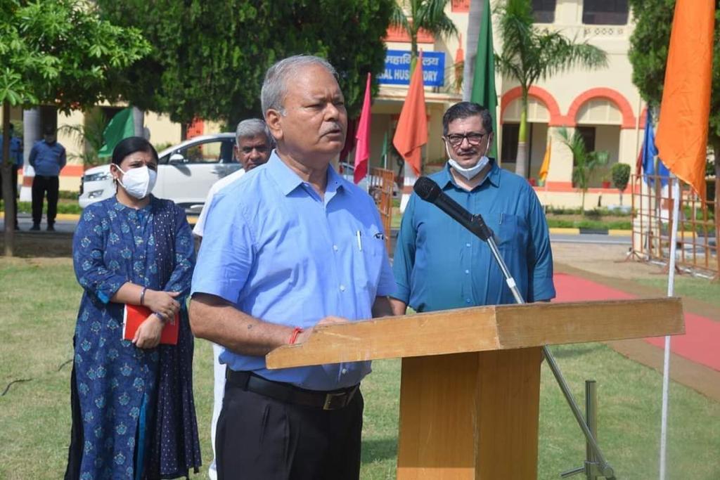 Honorable Vice Chancellor addressing the gathering-75th Independence day