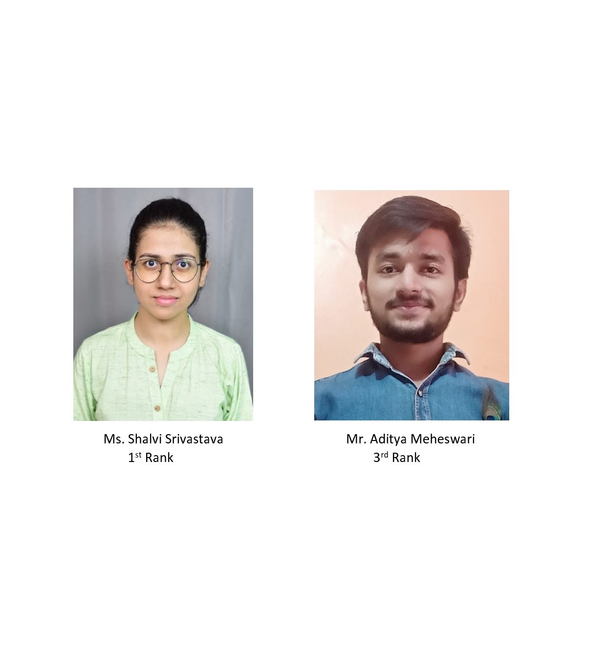 Students Shalvi Srivastava and Aditya Maheswari bagged 1st and 3rd rank respectively in All India Online Essay writing competition