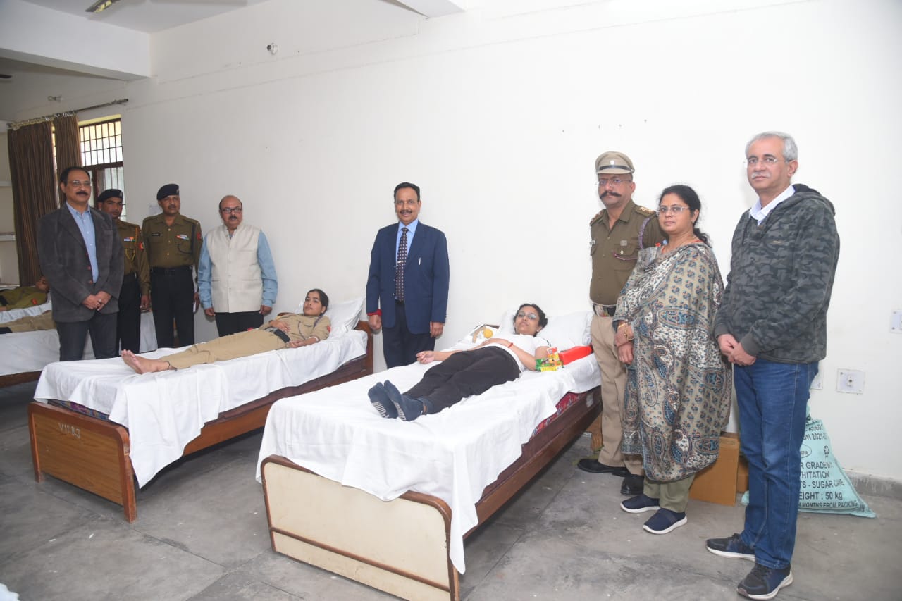 Blood donation camp organised by the the NCC unit of the university on NCC Day 29th November 22